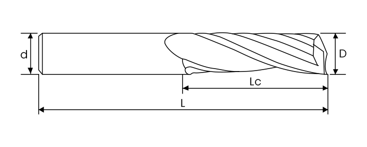 single flute end mill for CNC machining